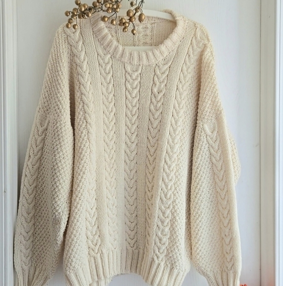 Cozy Cream Cable Knit Sweater - Picture 1 of 10